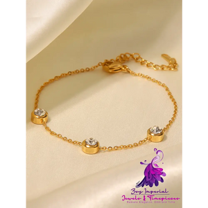 18K Gold Plated Round Zircon Bracelet