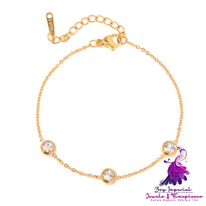 18K Gold Plated Round Zircon Bracelet