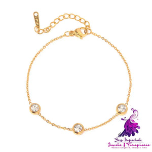 18K Gold Plated Round Zircon Bracelet