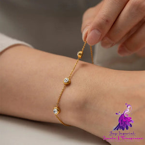 18K Gold Plated Round Zircon Bracelet