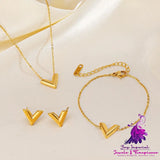 V-shaped Gold-plated Jewelry Set