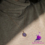 18K Gold Plated Silver Lapis Star Moon Necklace