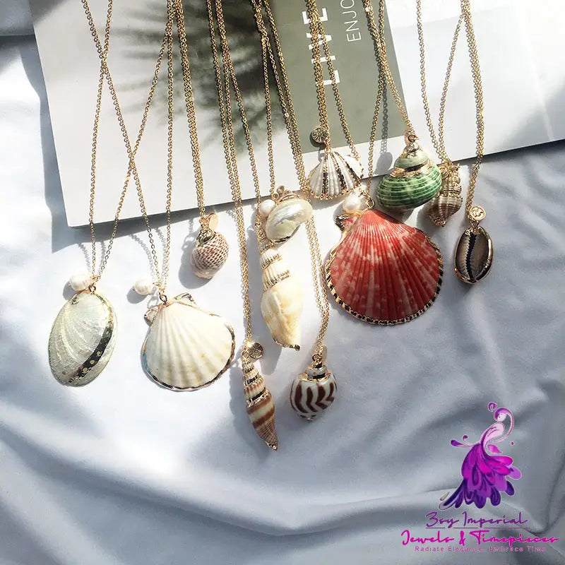 Gold-plated Marine Shell Necklace