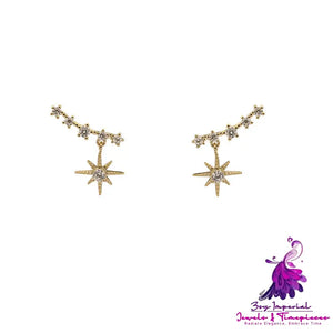 14K Gold Plated Star Pendant Stud Earrings