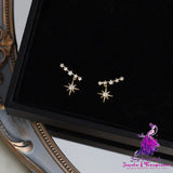 14K Gold Plated Star Pendant Stud Earrings