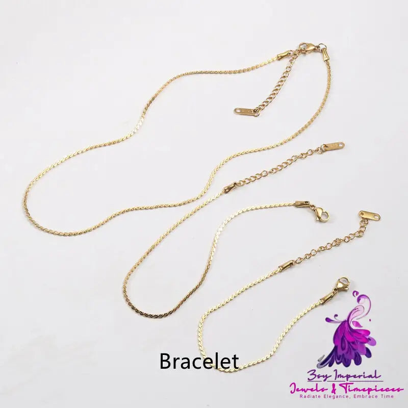 Gold Plated Steel Necklace Anklets Bracelets