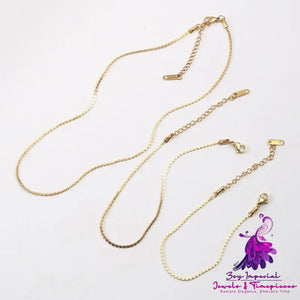 Gold Plated Steel Necklace Anklets Bracelets