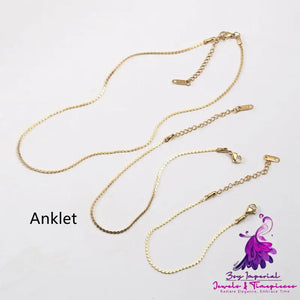 Gold Plated Steel Necklace Anklets Bracelets