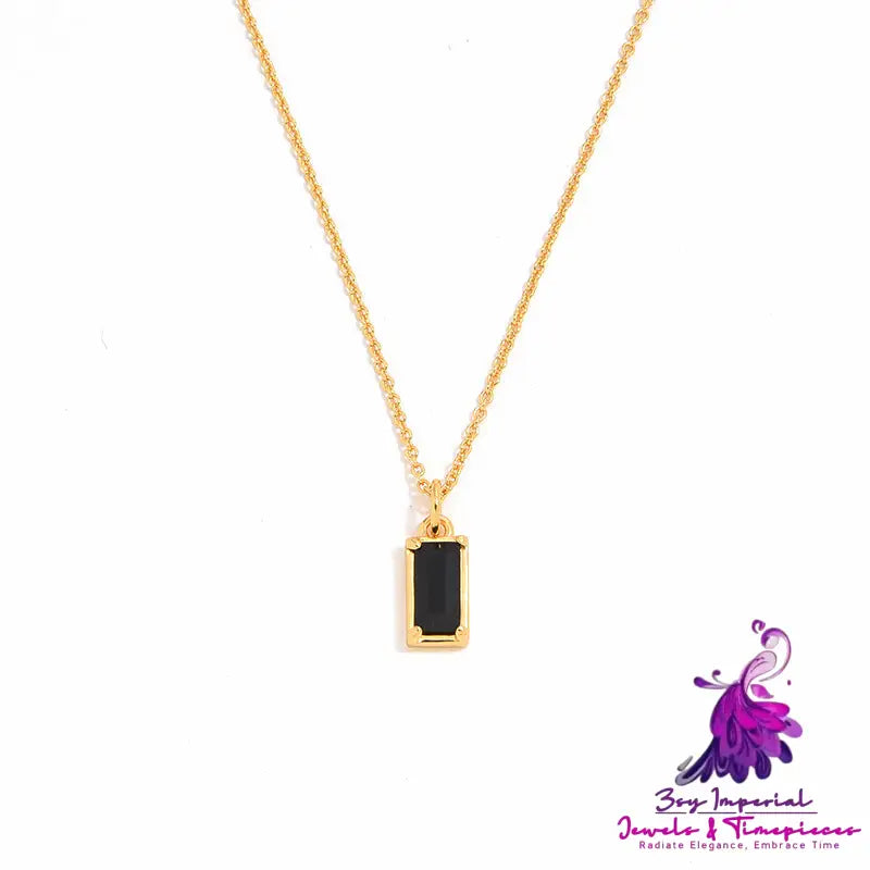 Black Zircon Gold Plated Necklace