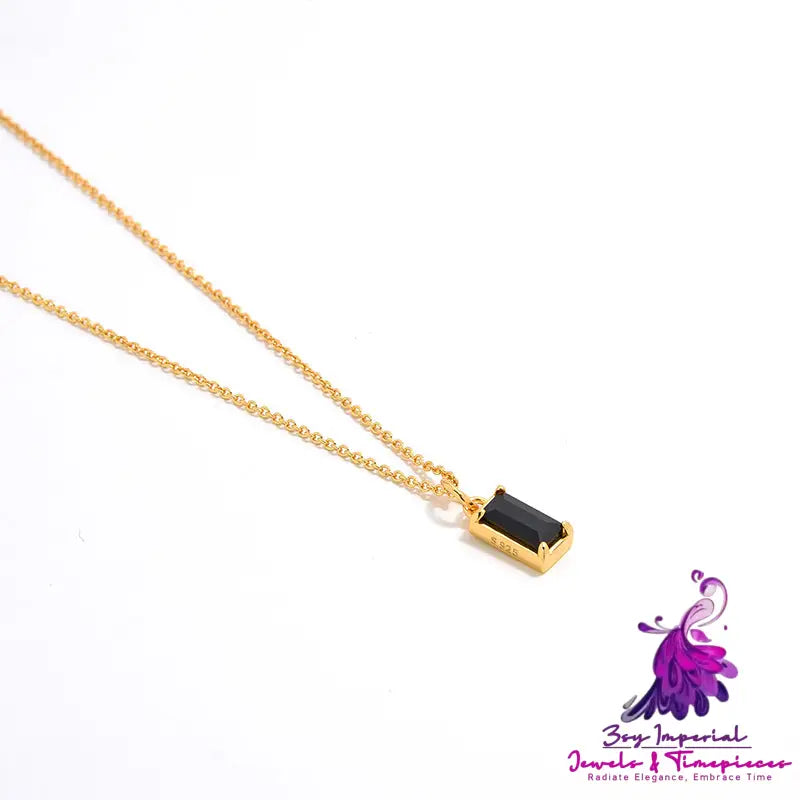 Black Zircon Gold Plated Necklace