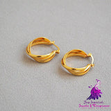 Brass 18K Gold Plating Winding Circle All-match Hoop