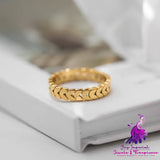 Non-fading 18K Gold Wheat Ring