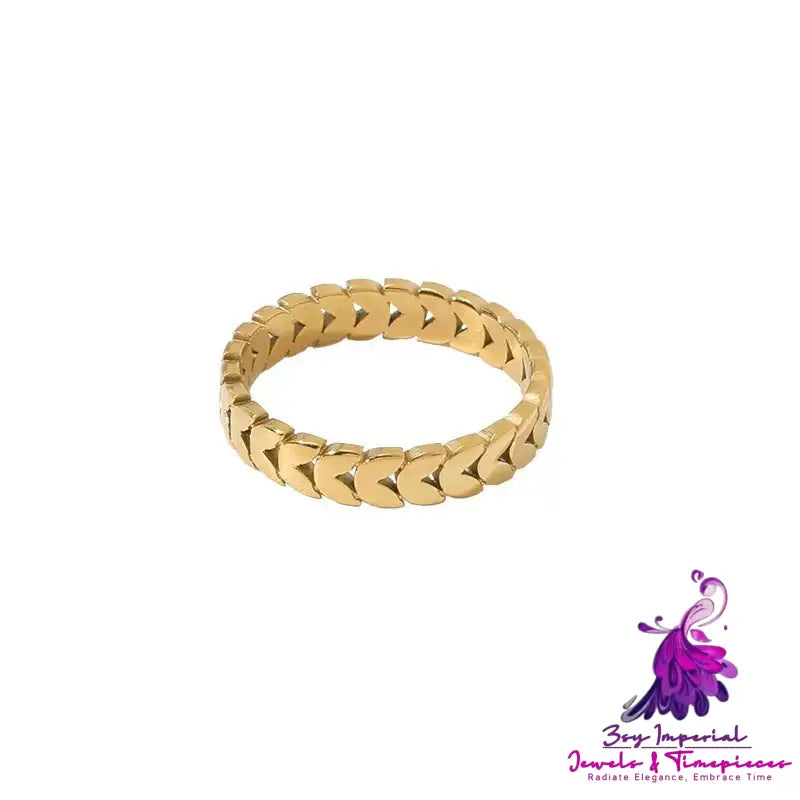 Non-fading 18K Gold Wheat Ring