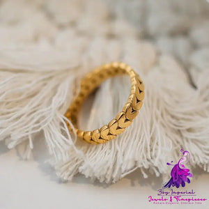 Non-fading 18K Gold Wheat Ring