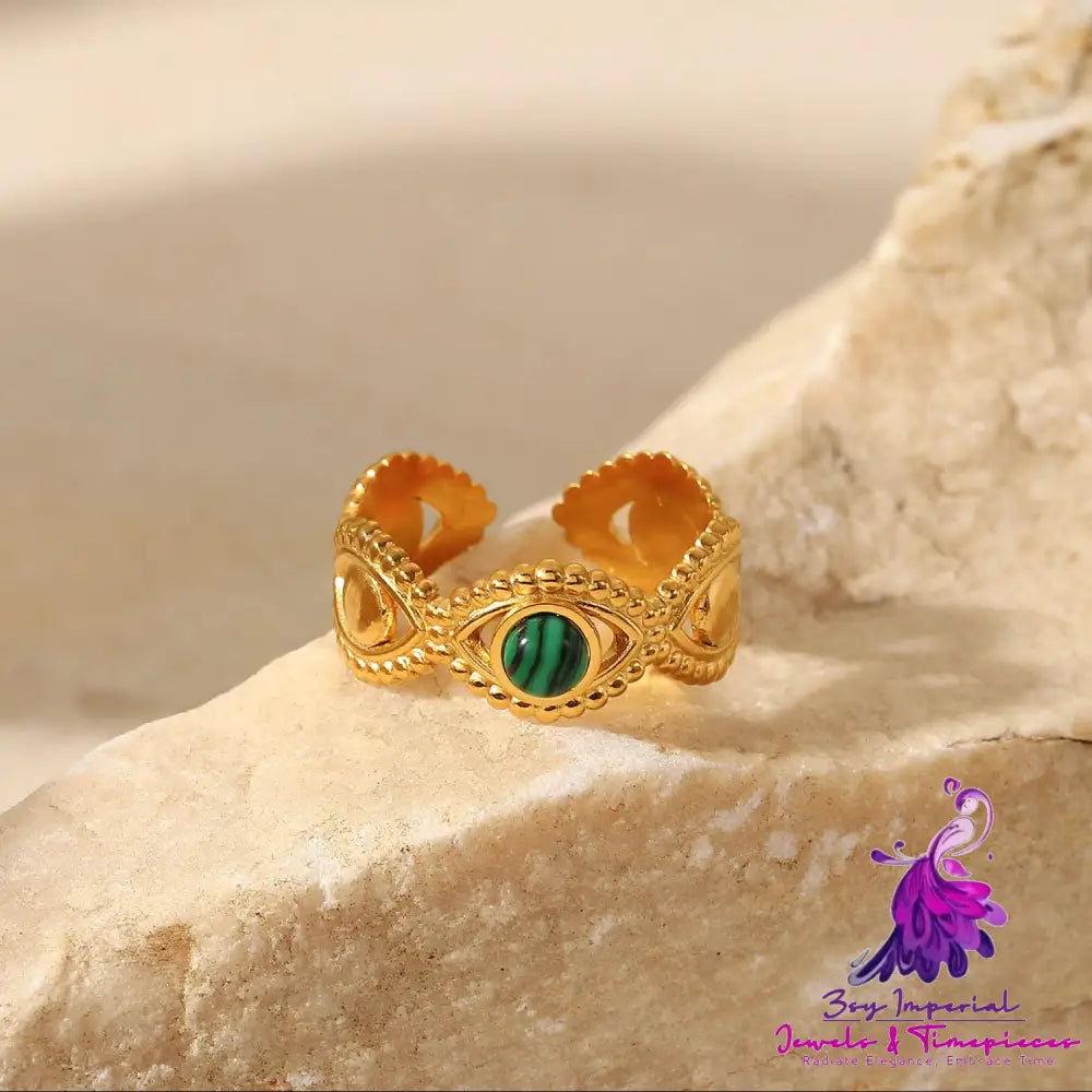 Green Malachite Natural Stone Ring