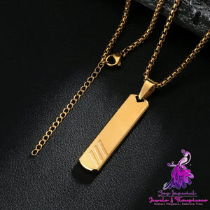 Hip Hop Titanium Steel Nameplate Necklace 18 Karat Gold