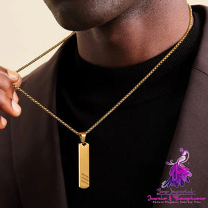 Hip Hop Titanium Steel Nameplate Necklace 18 Karat Gold