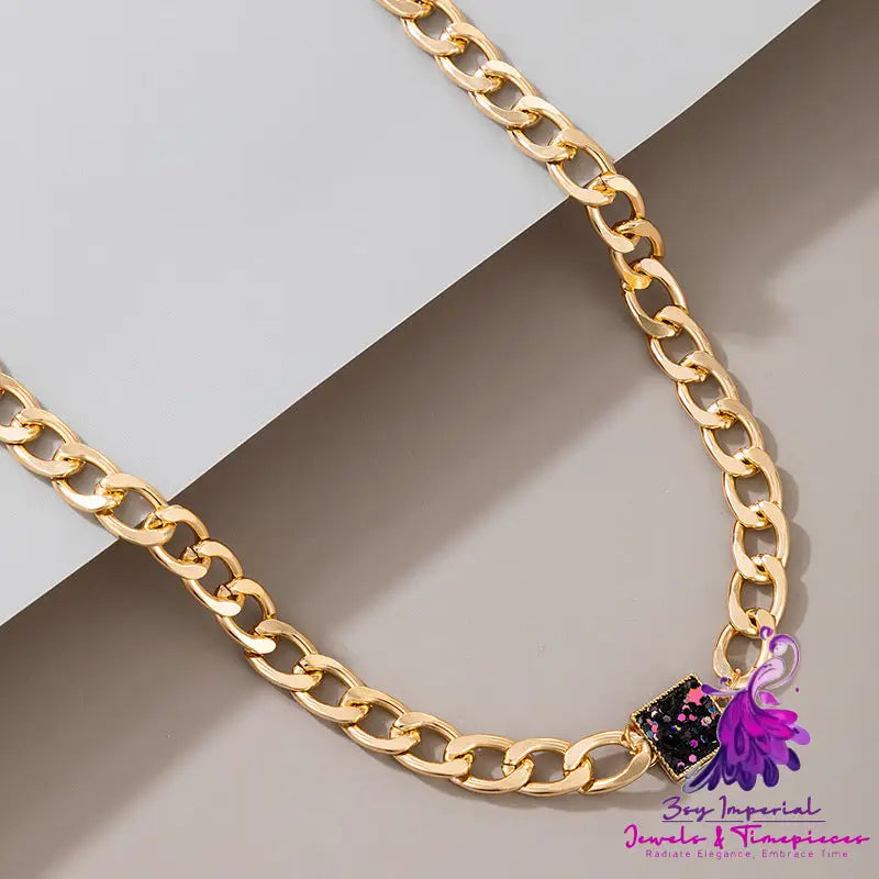 Thick Chain Single Layer Gold Necklace