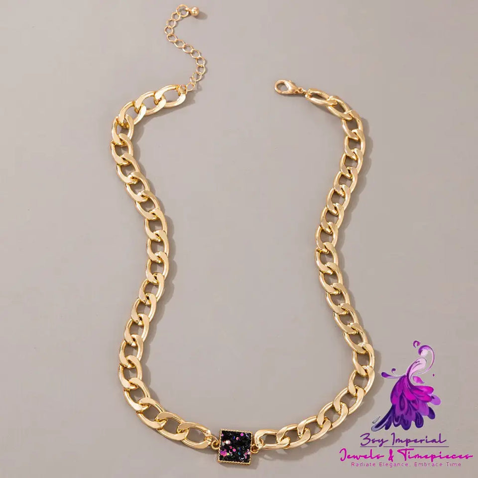 Thick Chain Single Layer Gold Necklace