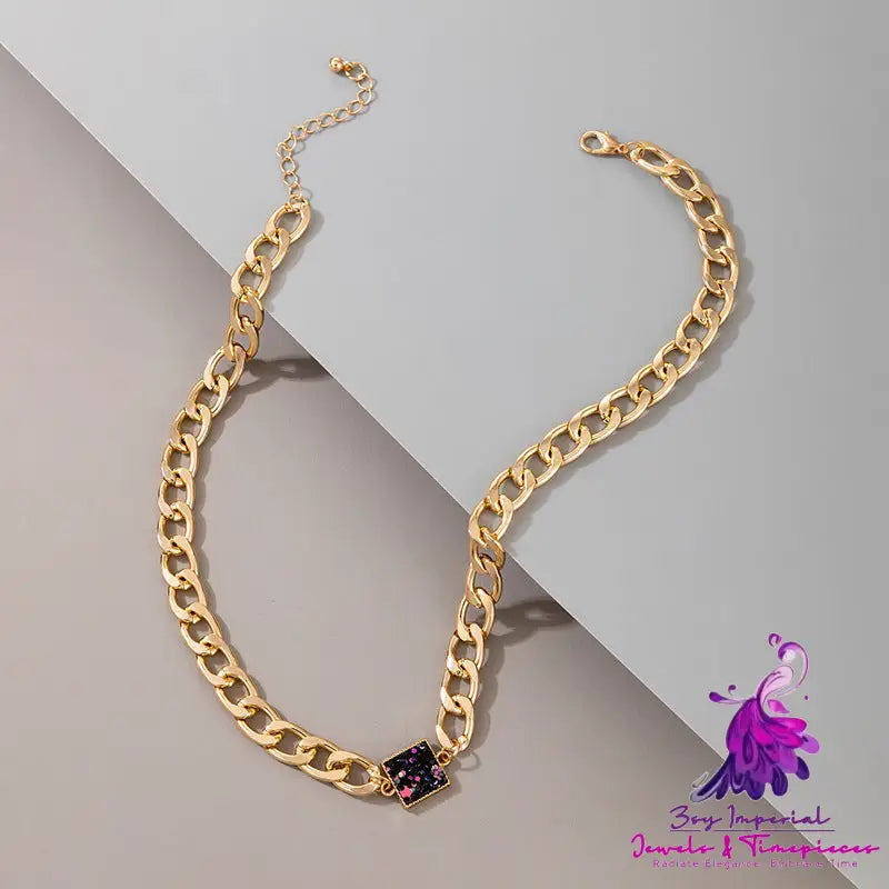 Thick Chain Single Layer Gold Necklace