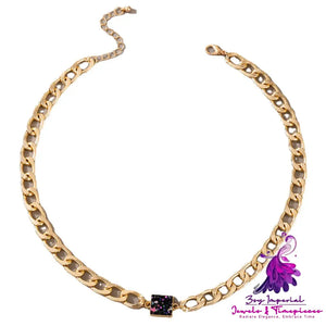 Thick Chain Single Layer Gold Necklace