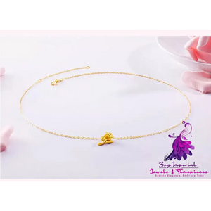 Women’s Gold Rose Pendant Necklace