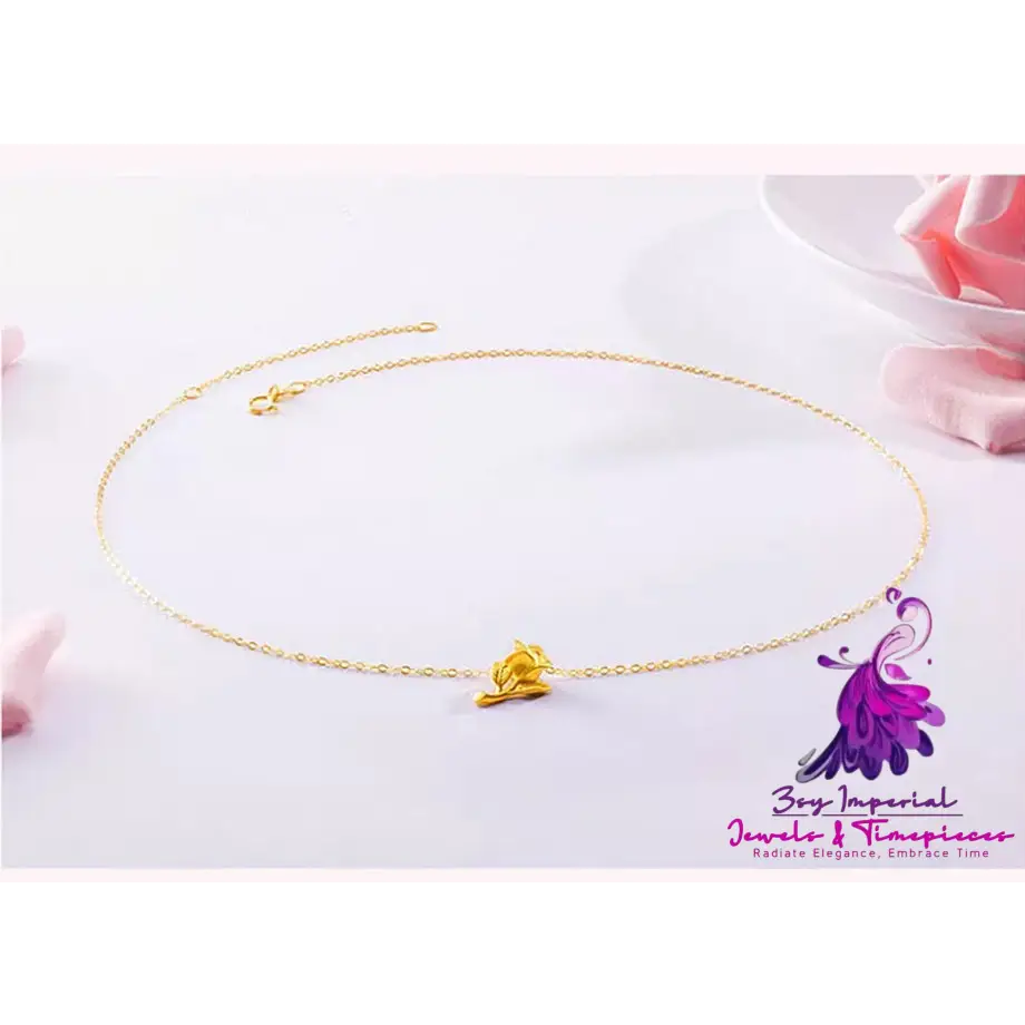 Women’s Gold Rose Pendant Necklace