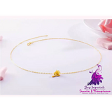 Women’s Gold Rose Pendant Necklace