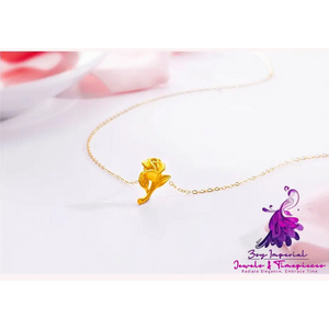 Women’s Gold Rose Pendant Necklace