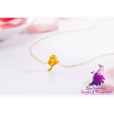 Women’s Gold Rose Pendant Necklace