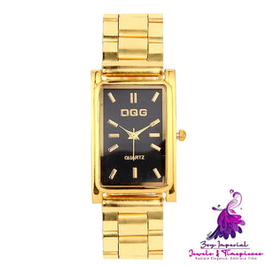 Gold Square Watch Head Quartz Watch for Men