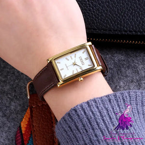 Gold Square Watch Head Quartz Watch for Men