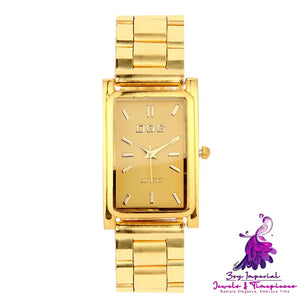 Gold Square Watch Head Quartz Watch for Men