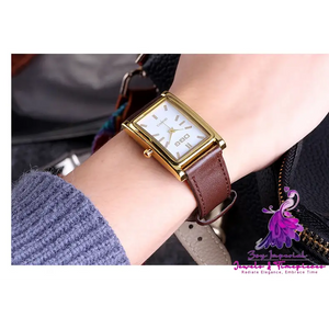 Gold Square Watch Head Quartz Watch for Men