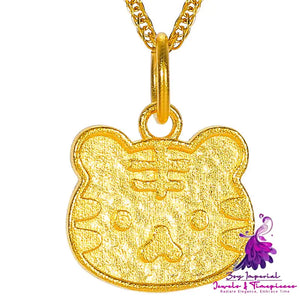 18k Gold Tiger Zodiac Ring Pendant