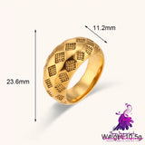 Retro Golden Lattice Ring