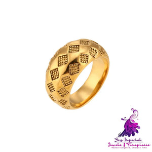 Retro Golden Lattice Ring