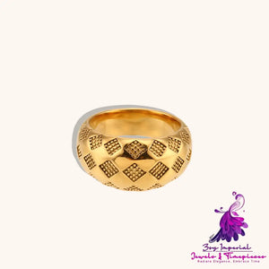 Retro Golden Lattice Ring