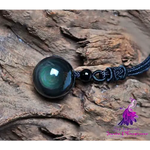 Good Luck Obsidian Rainbow Eye Necklace