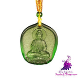 Lucite Green Tulku Medicine Buddha Necklace