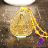 Lucite Green Tulku Medicine Buddha Necklace