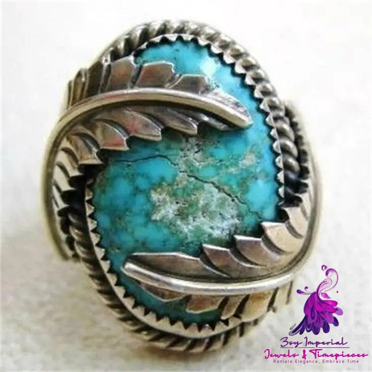 Inlaid Green Turquoise Ring