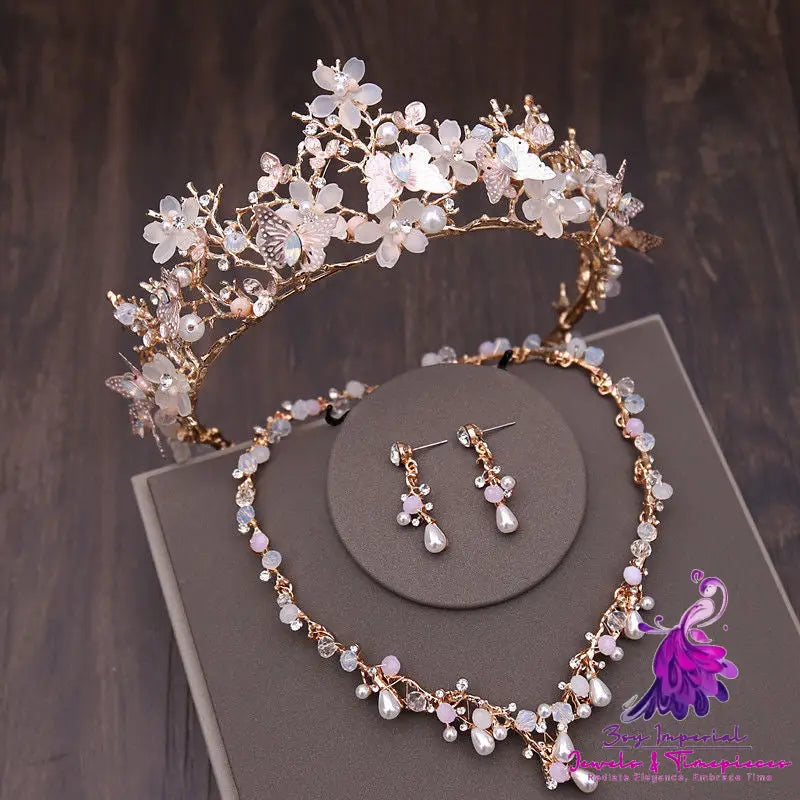 Simple Wedding Dress Crown Hair Accessories Set