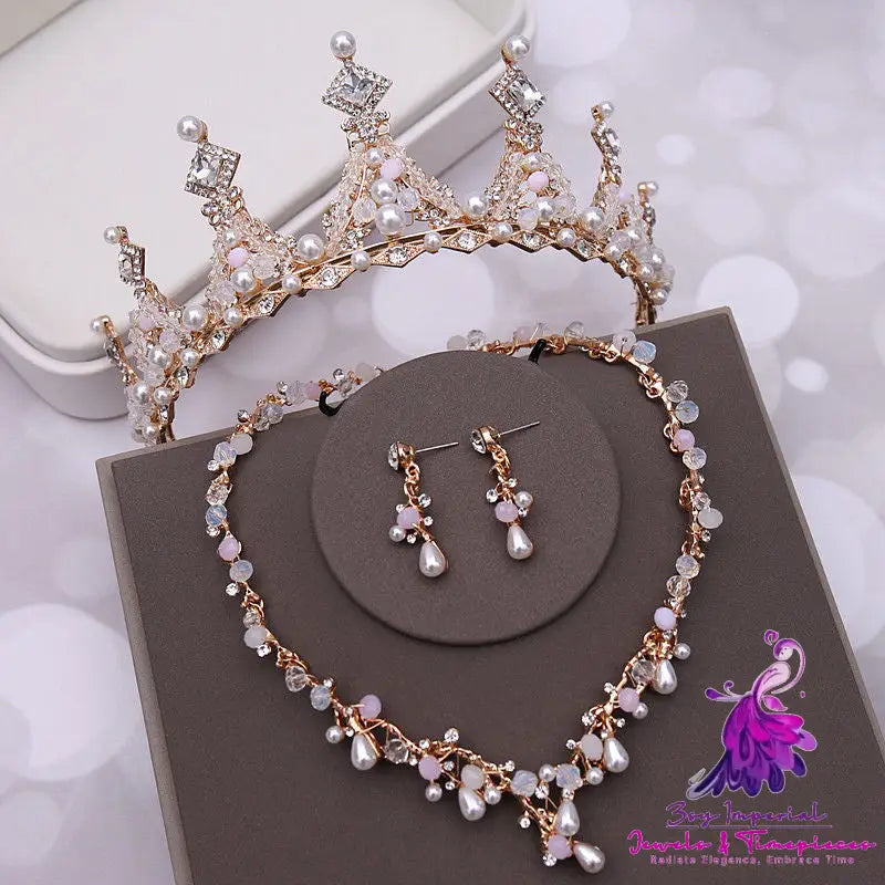 Simple Wedding Dress Crown Hair Accessories Set