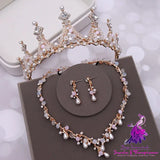 Simple Wedding Dress Crown Hair Accessories Set