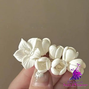 Vintage White Jasmine Flower Hair Clip Niche