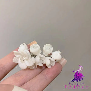 Vintage White Jasmine Flower Hair Clip Niche