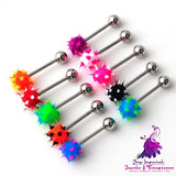 Hairy Ball Stainless Steel Tongue Pin