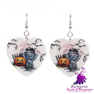 Halloween Black Cat Pumpkin Earrings Ghost Festival