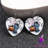 Halloween Black Cat Pumpkin Earrings Ghost Festival